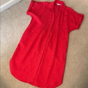 Chico's Red Buttoned Casual Shirt Dress